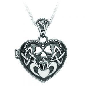 Puffed Heart Claddagh Locket