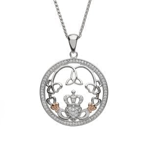 Claddagh & Trinity CZ Pendant