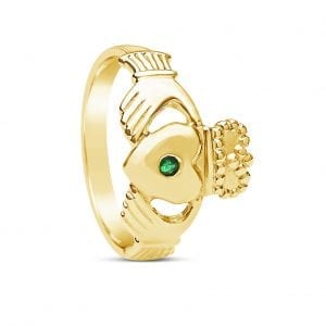 Gents Emerald Claddagh Ring