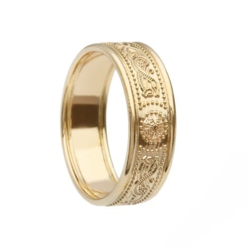 Celtic Warrior Shield Wedding Ring - Gold