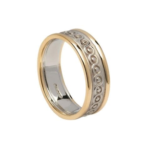 Ladies Continuity Celtic Wedding Ring with Trims - Boru Jewelry