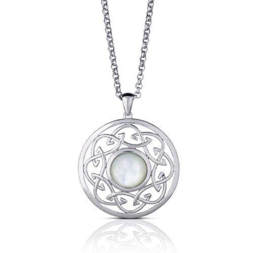 Arian Mother of Pearl Celtic Knot Pendant – Large